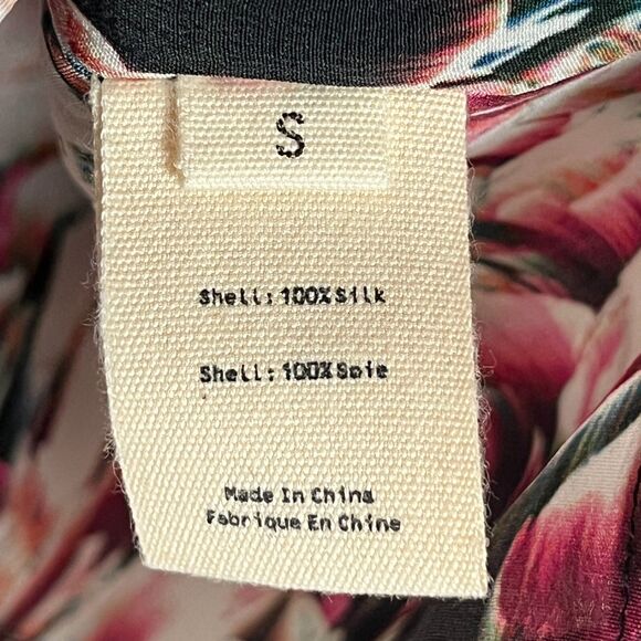 L'Agence 100% Silk Charmeuse Camisole Top Small Feminine Dark Floral Botanical - Picture 10 of 12